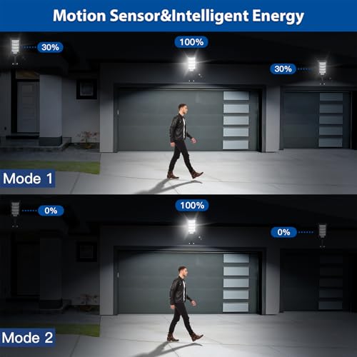 Yusist 2 Pack Solar Street Lights Outdoor Waterproof,6500K LED Motion Sensor Lights,Dusk to Dawn Solar Flood Lights with Remote,Parking Lot Light,Commercial Area Lighting for Outside - Image 4