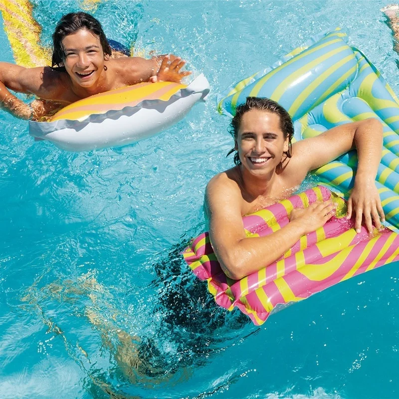 INTEX Wave Patterned Sea Bed - Razzle Dazzle Inflatable Sea Bed - Inflatable Bed - Sea Bed 183X69 Cm.