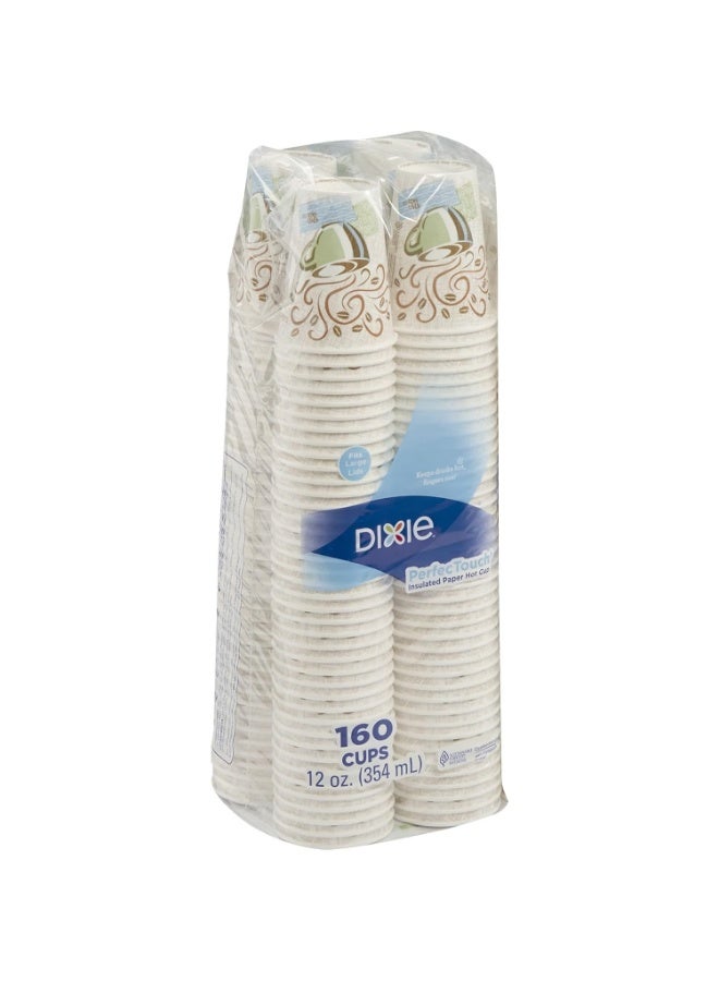 Dixie PerfecTouch 12 oz. Insulated Paper Hot Coffee Cup by GP PRO (Georgia-Pacific), Coffee Haze, 5342CDSBP, 160 Cups Per Case, Coffee Haze Design - Image 2