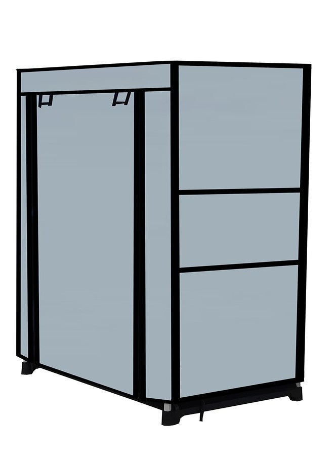 SANAMSTORE 6 Layer Collapsible Fabric Wardrobe Organizer for Clothes (DIY-Grey, Metal) - Image 4