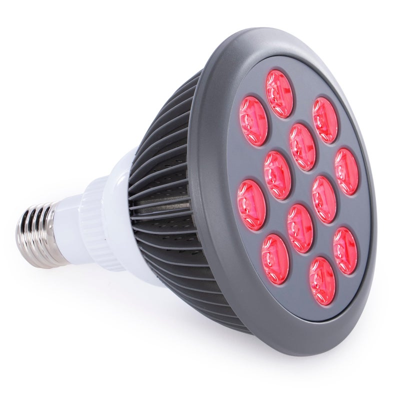 hooga Red Light Therapy Bulb, 660nm & 850nm Red & Near Infrared Light, 12 Dual-Chip LEDs, Targeted Light Bulb with Base & Braided Power Cord for Home Wellness Routine, HG24 - Image 1
