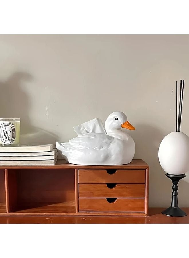 Duck Resin Tissue Box Holder 1pc Decorative Organizer For Bathroom Kitchen Office - Image 3