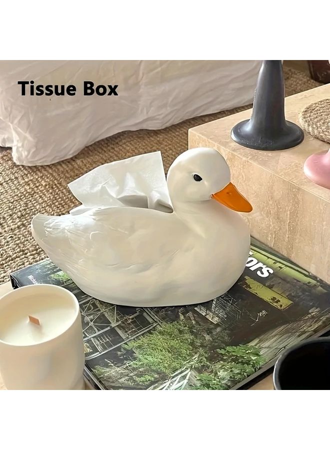 Duck Resin Tissue Box Holder 1pc Decorative Organizer For Bathroom Kitchen Office - Image 5