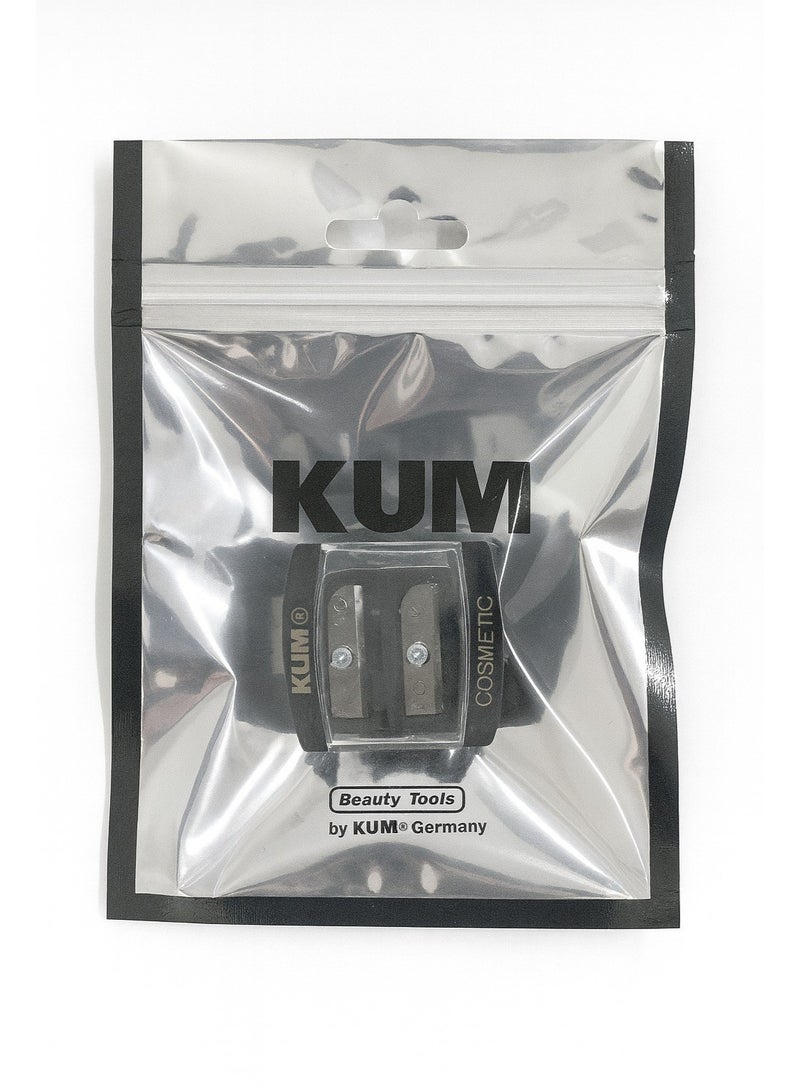 KUM Dual-Hole Black Cosmetic Sharpener – Professional Makeup Pencil Sharpener for Eyeliners & Lip Liners with Precision German Blades - Image 5