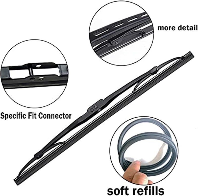 QASULER Front and Rear Wiper Blades Set for Dodge Caliber (2006-2012) - Image 4