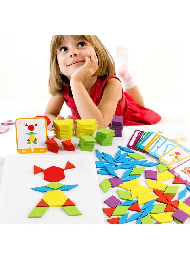 155 -Piece Wooden Pattern Blocks Set - Image 3
