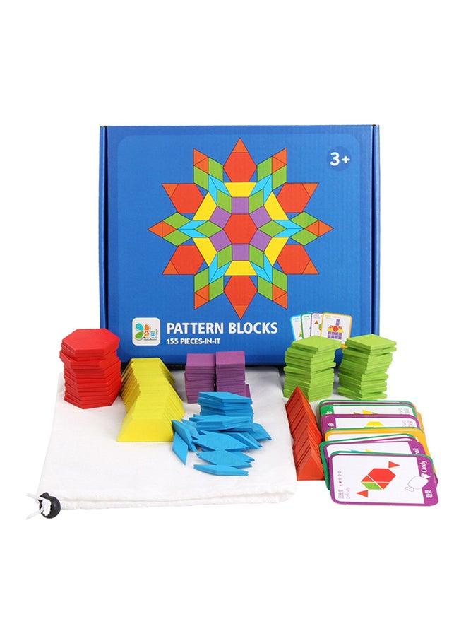 155 -Piece Wooden Pattern Blocks Set - Image 2