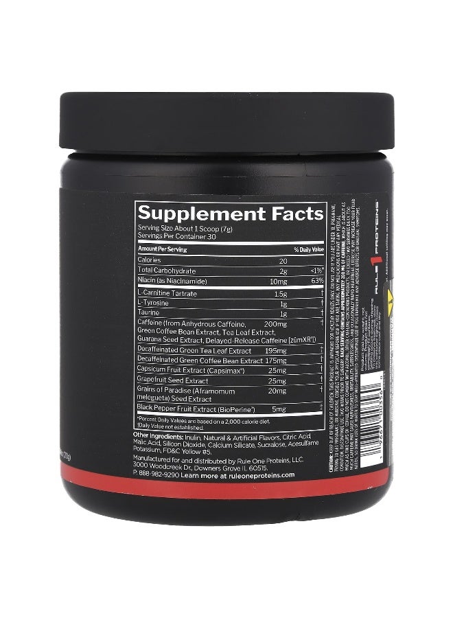 Rule One Proteins رويال ون بروتينز، بيرن™، إدارة الوزن الحراري، خوخ مانجو، 7.41 أونصة (210 جرام)  - Image 2