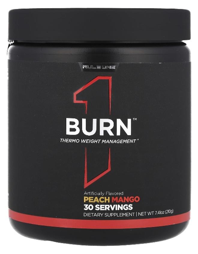 Rule One Proteins رويال ون بروتينز، بيرن™، إدارة الوزن الحراري، خوخ مانجو، 7.41 أونصة (210 جرام)  - Image 1