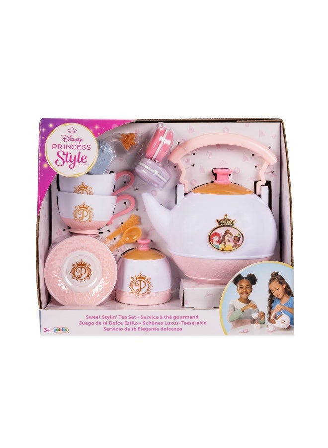 Disney Princess Style Sweet Stylin Tea Set | Kitchen Playset | Tea Playset | Interactive Playset | Imaginative Play | Role Play | Pretend Play | Gift for Kids and Toddlers - Image 1