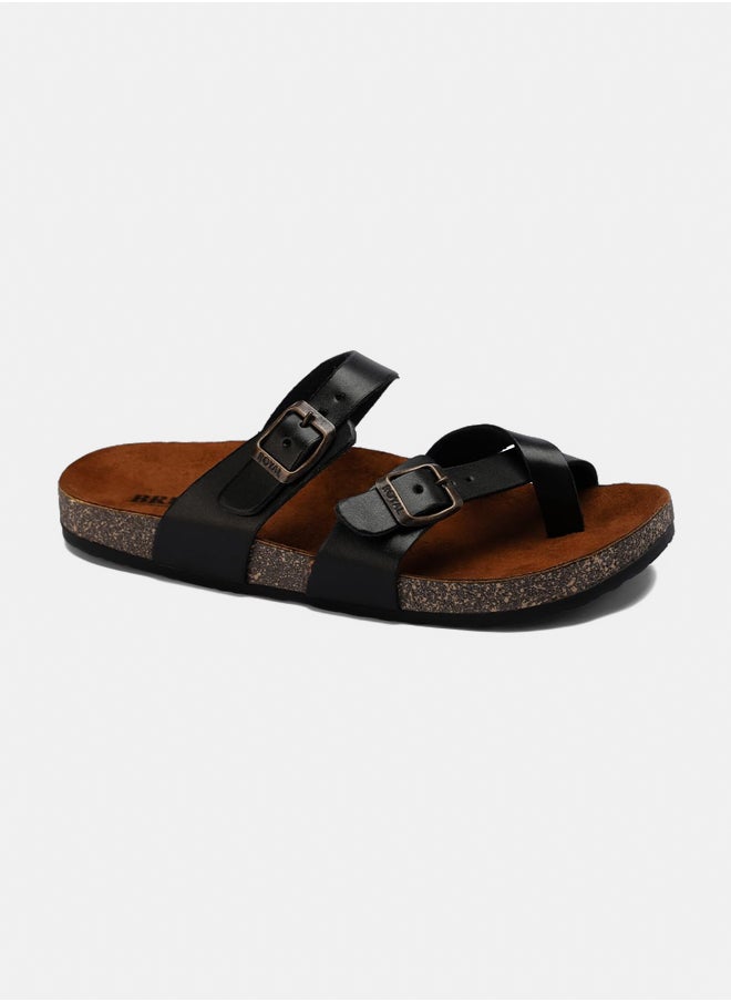 Stylish men's slippers with a comfortable and modern design made of natural leather - medical non-slip sole - available in various colors and sizes