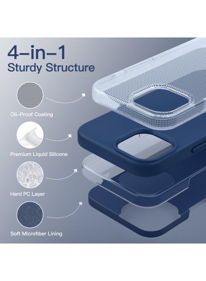 Compatible with iPhone 11 Pro Case 5.8 Inch Slim Liquid Silicone 4 Layers Soft Gel Rubber Shockproof Protective Phone Case with Anti Scratch Microfiber Lining (Royal Blue) - Image 2