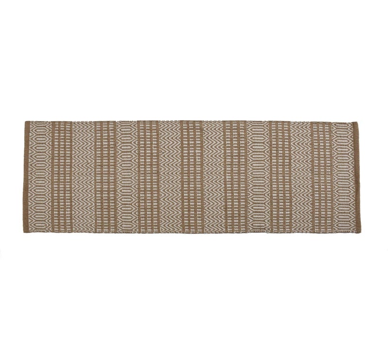 Slazie Cotton Soft Multi-Purpose Floor Rug for Bedroom Living Room|Kitchen Runner|Bedside Runner |Bed Runner|Reversible|2x5 Feet| (Beige White) - Image 2