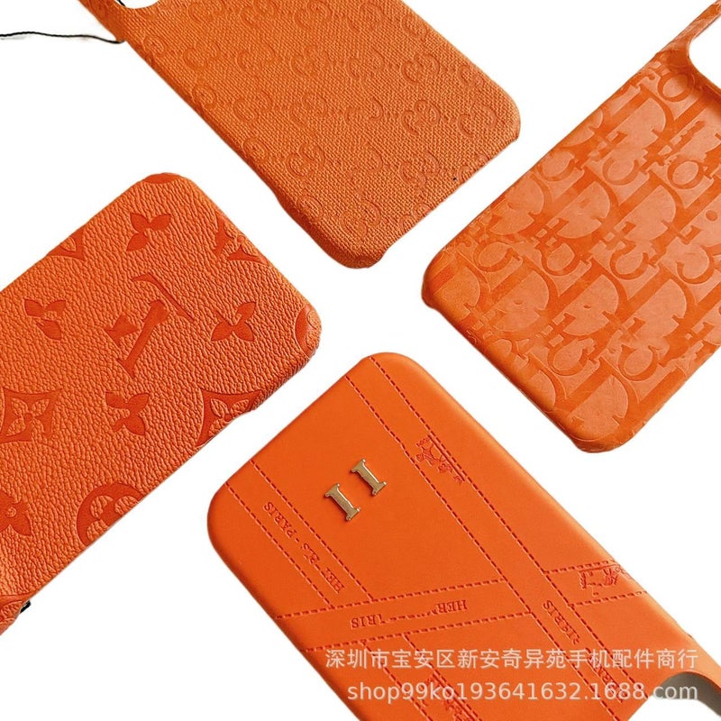MS Leather Texture Protective Case for iPhone 14 / 14 Plus / 14 Pro / 14 Pro Max with Drop Protection and Embossed Pattern plus Shockproof plus Anti-Slip Grip plus Scratch Resistant in Edge Oil Coating Half-Cover - Image 3