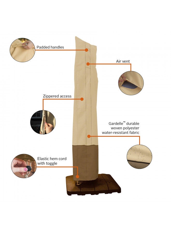 Classic Accessories Classic Accessories Veranda Water-Resistant 13 Foot Offset Patio Umbrella & Frame Cover, Patio Furniture Covers, Pebble/Bark/Earth