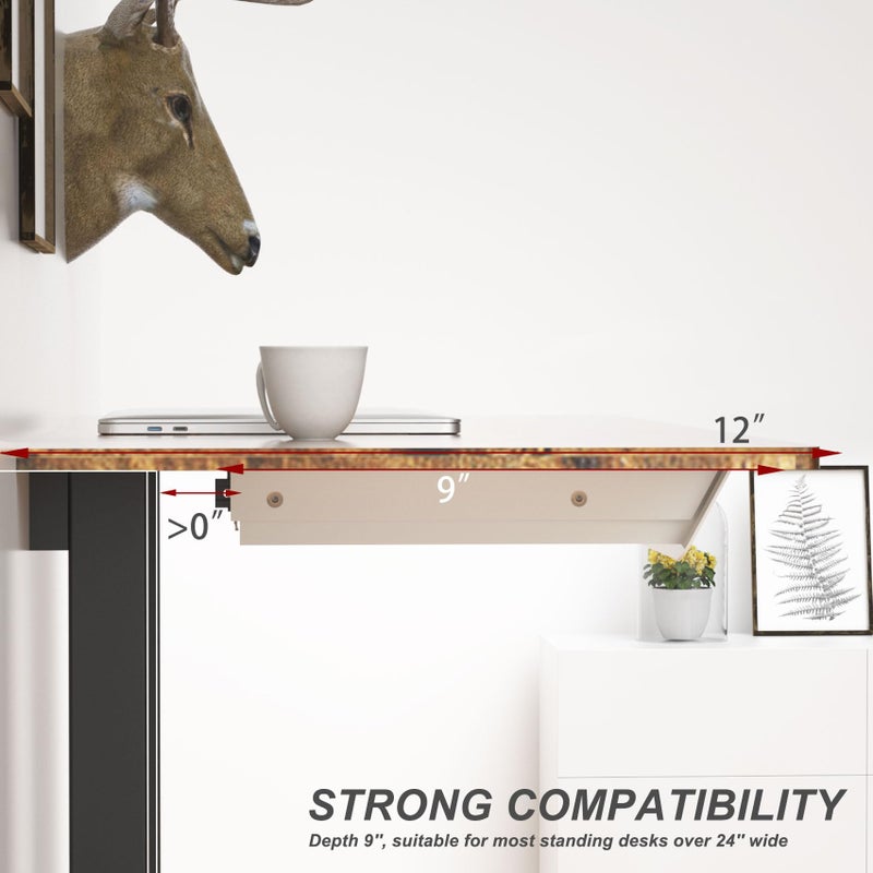 Gaxomo White Under Desk Mounted Sliding Drawer with 60 Degree Tilt Panel to pull out, 15'' long & 9'' deep Large Storage Organizer for Sit Stand Workstation - Image 5