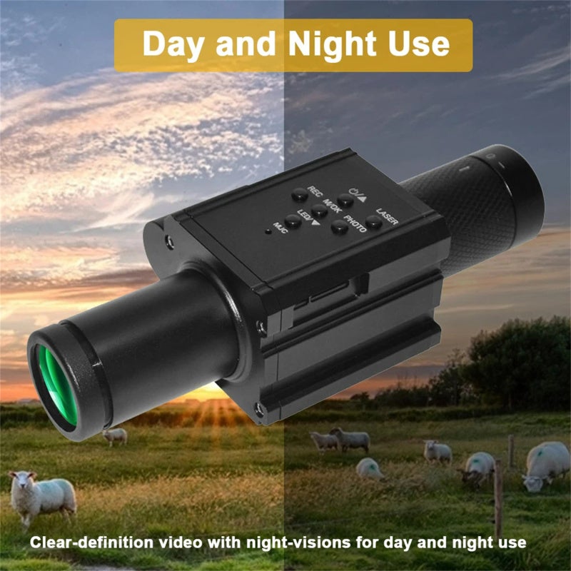 Monocular Scope: Black Full Metal Compact Design - Day Night Use With 1.2-Inch High-Resolution Screen, 1-4X Digital Zoom for Wildlife Observation, Hunting, Bird Watching, Outdoor Activities - Image 5
