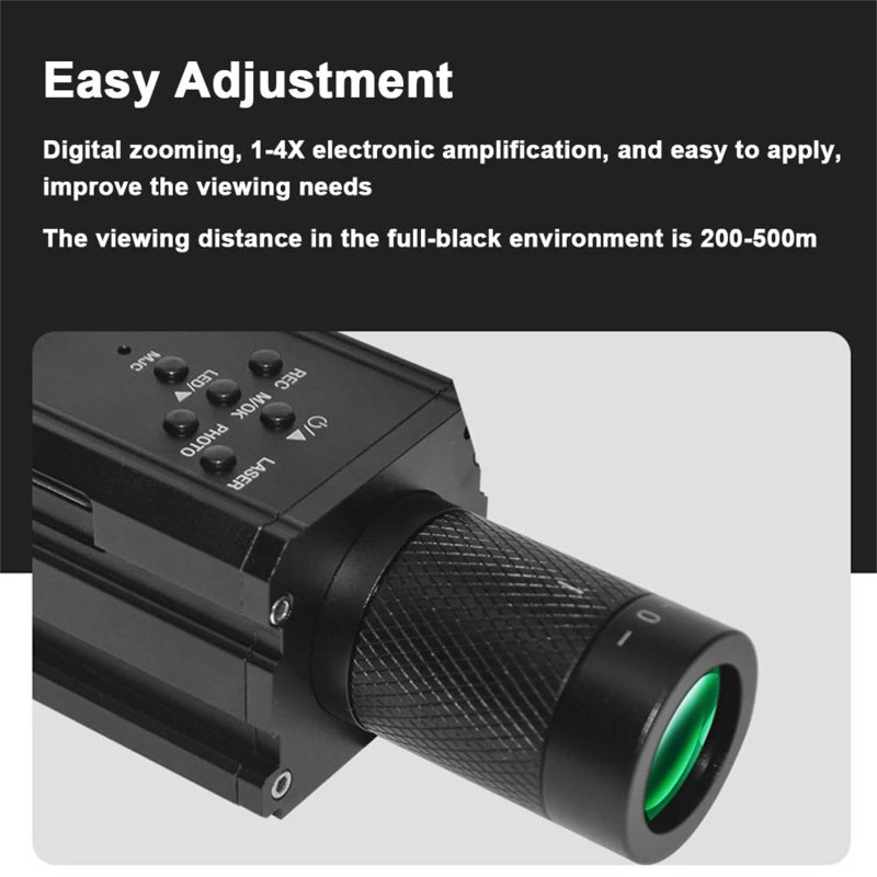 Monocular Scope: Black Full Metal Compact Design - Day Night Use With 1.2-Inch High-Resolution Screen, 1-4X Digital Zoom for Wildlife Observation, Hunting, Bird Watching, Outdoor Activities - Image 3
