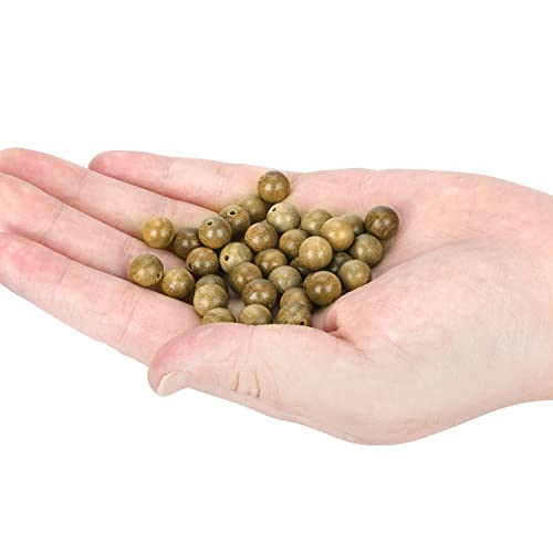 Prometis 200pcs 6mm Natural Sandalwood Round Beads Gorgeous Craft Handmade Polished Spacer Mala Pray Beads with Elastic Cord for Bracelets DIY Rosary Tasbih Jewelry Making - Image 3