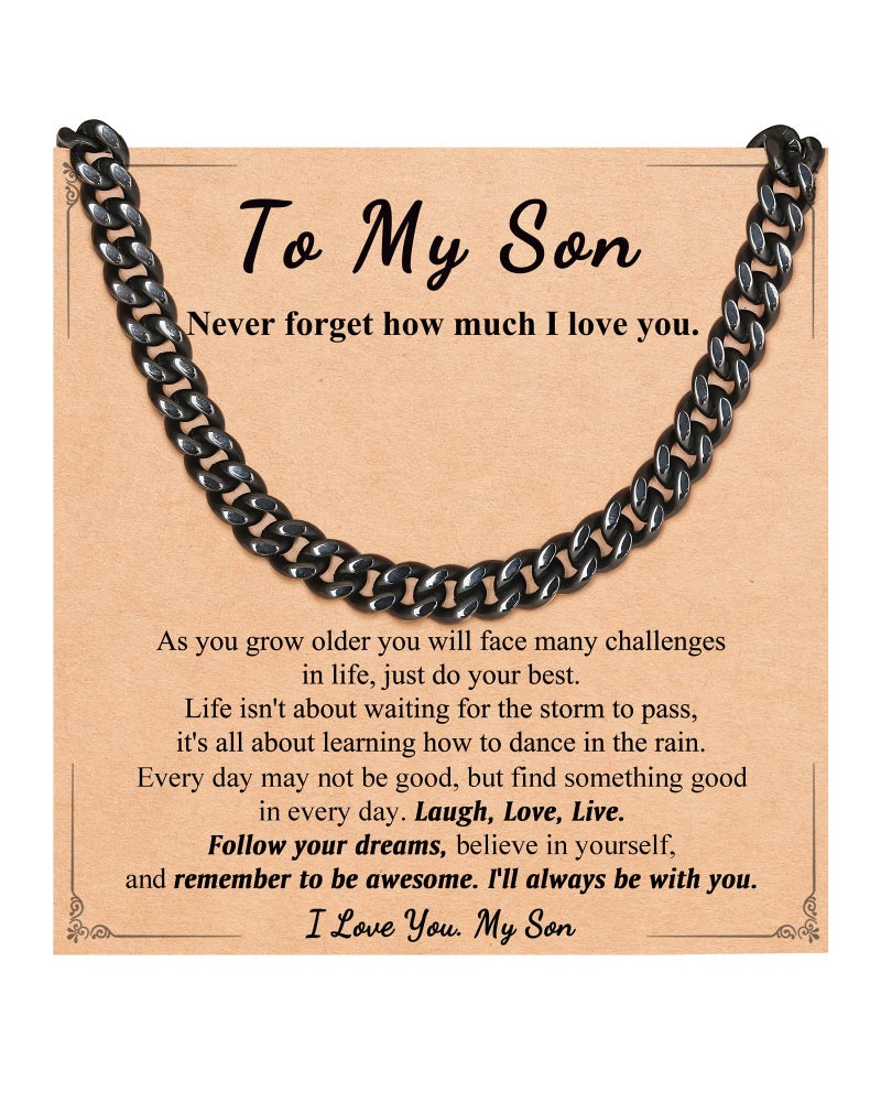 UNGENT THEM To My Son Necklace Gifts From Mom, Birthday Valentines Day Gifts for Son Teenage Teen Boys Ideas 14 16 18 21 Adult Young Men Christmas Stocking Stuffers - Image 1