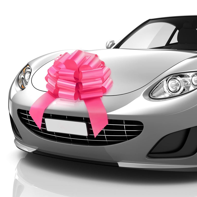 MIFFLINUSA Big Car Bow Matte Pink 18 Inch Giant Gift Bow for Birthday Christmas Huge Car Dcor