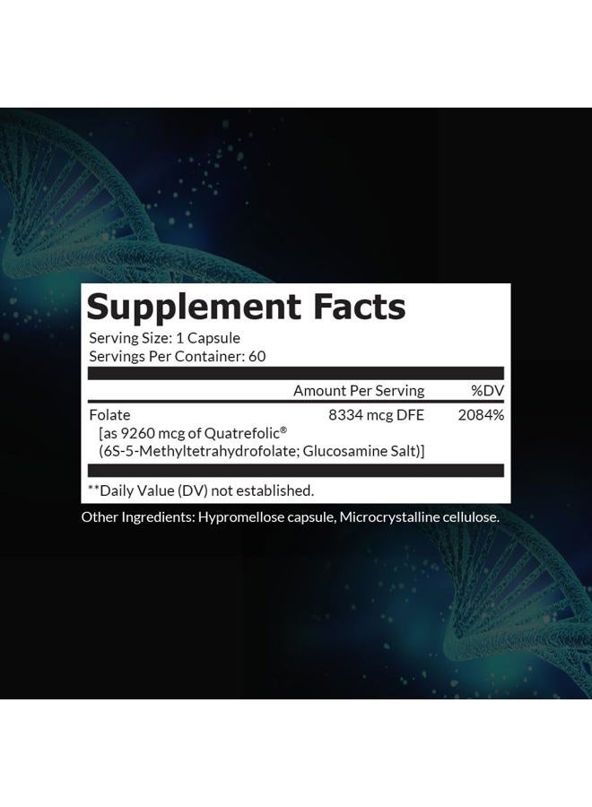 Intelligent Labs MTHF, 5mg L-5-Methyltetrahydrofolate Activated Folate Supplement as Quatrefolic Acid - Activated Folic Acid - Image 2