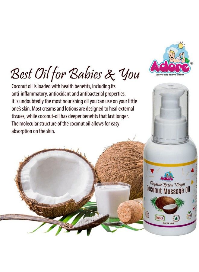 Adore Extra Virgin Cold Pressed Food Grade Coconut Massage Oil 100 Ml - Image 4