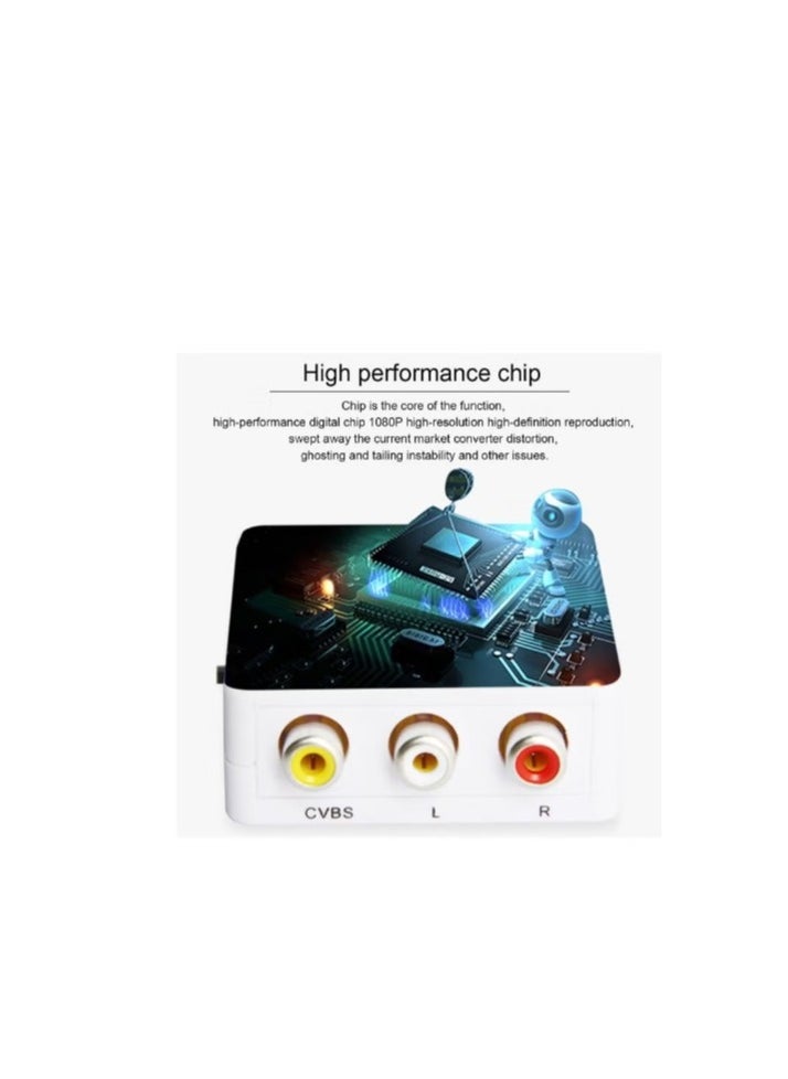 Generic Mini Hd Video Converter Box Hdmi To Av / Cvbs L/R Video Adapter Hdmi To Cvbs Audio Support Ntsc And Pal Output White  - Image 2