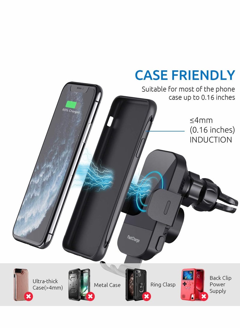 Excefore Wireless Car Charger, CHGeek 15W Fast Charging Auto Clamping Charger Phone Mount Holder for iPhone 14 13 12 11 Pro Max Xs, Samsung Galaxy s22 Ultra S21 S20, S10+ S9+ Note 9, etc - Image 5