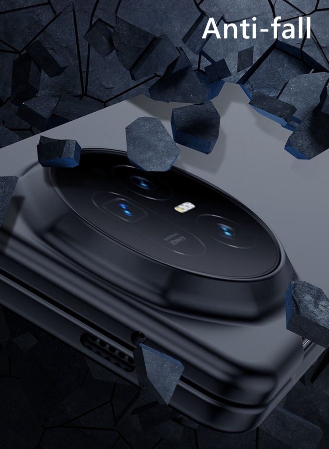 Case for Honor Magic V5, Raised Camera Lens Protection，Premium Tree Texture，Advanced Shockproof Honor Magic V5 Folding Cover，Ultra-Light Thin，Comfortable Touch，Black - Image 2