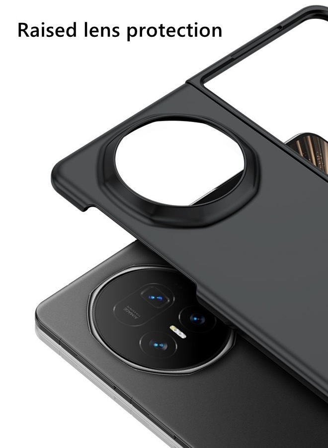 Case for Honor Magic V5, Raised Camera Lens Protection，Premium Tree Texture，Advanced Shockproof Honor Magic V5 Folding Cover，Ultra-Light Thin，Comfortable Touch，Black - Image 3