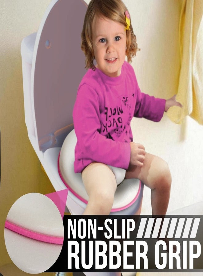 MADRIC Portable Baby Potty Training Seat for Boys and Girls Potty seat Toilet Seat for Kids 0 to 5 years Child Toddler Non-Slip with Splash Guard Fits Round & Oval Western Toilets, Blue (PINK) - Image 2