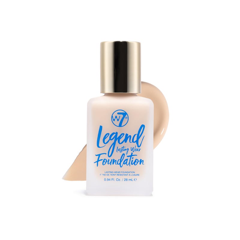 W7 Legend Foundation - Creamy Liquid Foundation for Poreless, Semi-Matte Medium Coverage - 28ml (Sand Beige) - Image 1