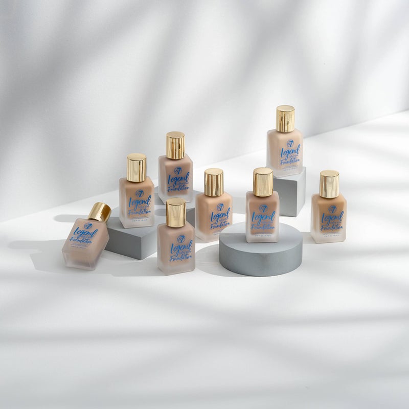 W7 Legend Foundation - Creamy Liquid Foundation for Poreless, Semi-Matte Medium Coverage - 28ml (Sand Beige) - Image 5