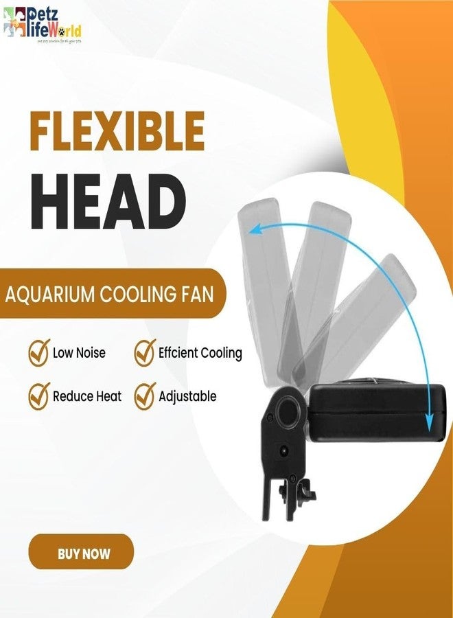 VAYINATO® (Double Head) Fish Tank Cooling Fan System, 2 Wind Speed Adjustable Cooling Fan Fish Tank Cold Wind Chiller, Angle Adjustable Clip On Chiller (Black) by Petzlifeworld - Image 1
