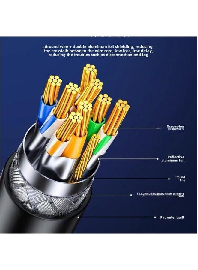 Class 7 Network Cable Double Shielded Oxygen-free Copper 10 Gigabit CAT7 SFTP Jumper High-speed Cable-Color:Black-Line Length:0.5M  - Image 4