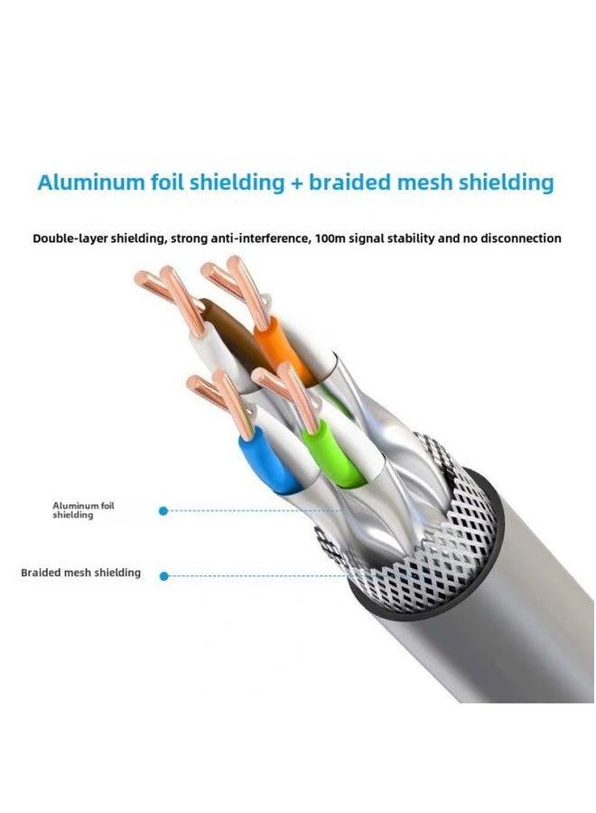 Class 7 Network Cable Double Shielded Oxygen-free Copper 10 Gigabit CAT7 SFTP Jumper High-speed Cable-Color:Black-Line Length:0.5M  - Image 3