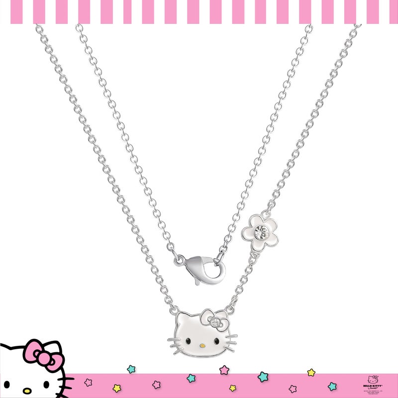 SALLY ROSE Hello Kitty ' April Birthstone Necklace - 18'' Silver-Plated, Officially Licensed - Image 4