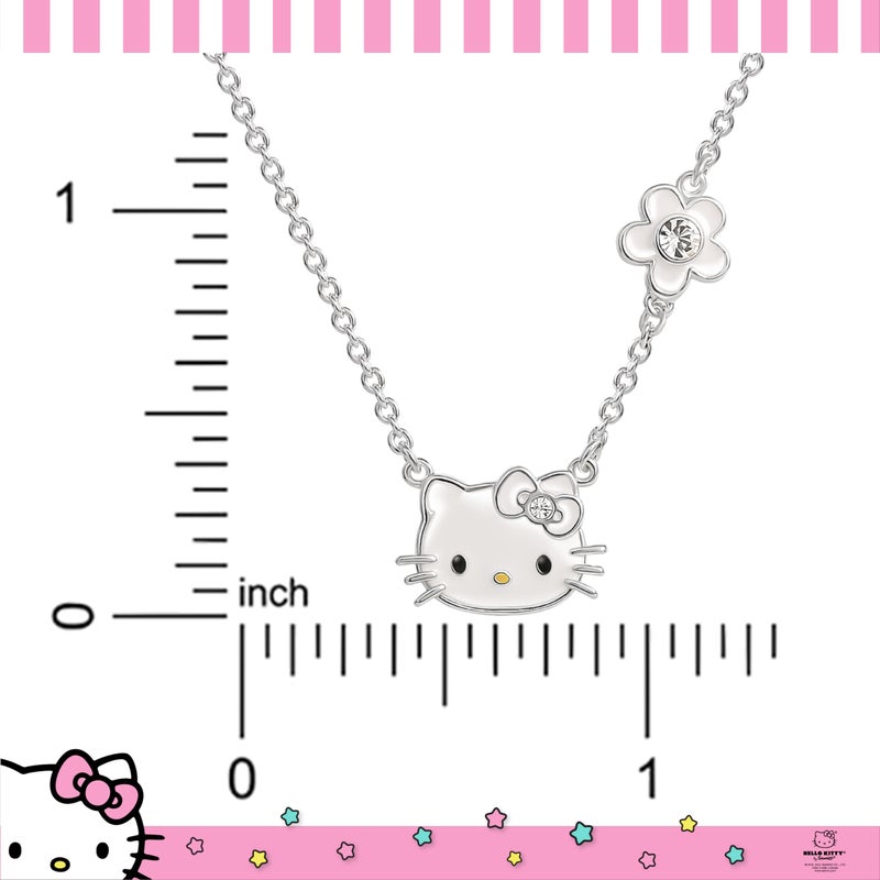 SALLY ROSE Hello Kitty ' April Birthstone Necklace - 18'' Silver-Plated, Officially Licensed - Image 5