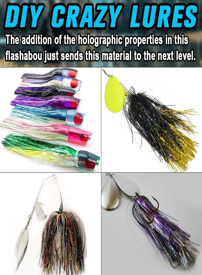 LURELINK-Flashabou-Fly-Tying-Materials-Making-Flies-Jig-Fishing-Lure-Supplies 12&24 Colors Crystal Krystal Flash String Holographic Ripple Saltwater Freshwater (12-Color Combinations) - Image 3