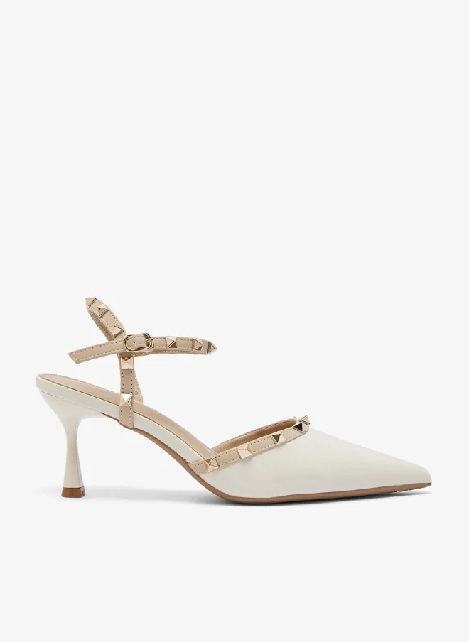 Ginger Stud Detail Mid Heel Pumps