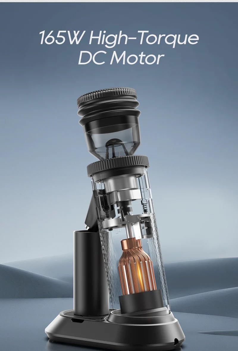 HiBREW G5 Coffee Grinder 48mm Conical Burr Electric Espresso Grinder Single Container 36 Adjustable Settings 50 g Bean Capacity Suitable for Espresso Pour Over Mocha Turkish Drip - Image 4