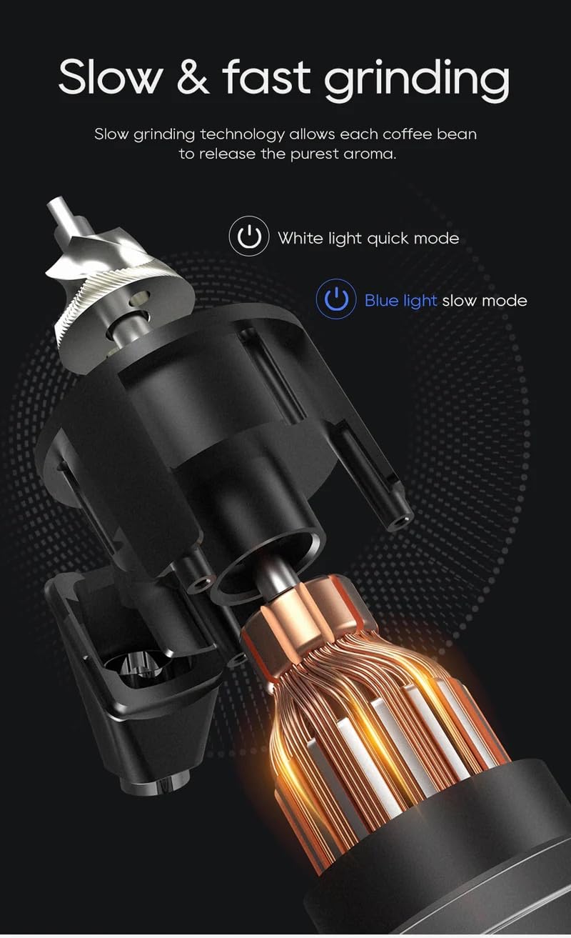 HiBREW G5 Coffee Grinder 48mm Conical Burr Electric Espresso Grinder Single Container 36 Adjustable Settings 50 g Bean Capacity Suitable for Espresso Pour Over Mocha Turkish Drip - Image 3