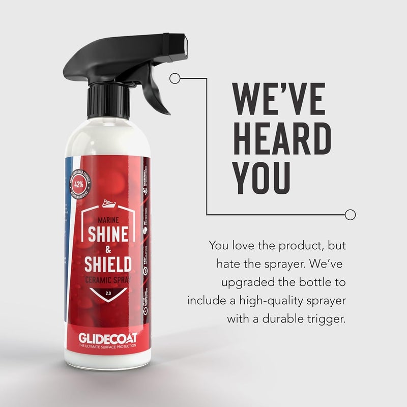 Glidecoat Marine Shine & Shield | 42% Ceramic Spray | Better than Boat Wax | Hydrophobic Spray with UV Protection | Marine Sealant Ceramic Spray | Sealant Boat Maintenance | 16oz - Image 1