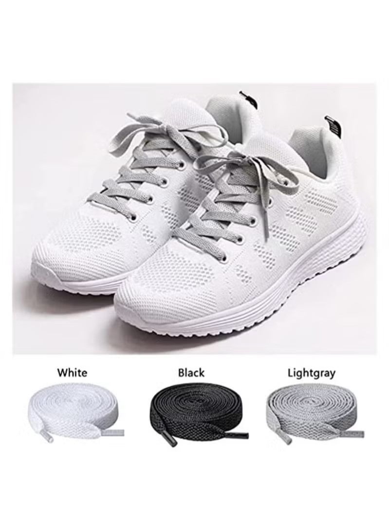 Shoelaces, 3 Pair Flat Shoe laces, Wide Shoelaces for Athletic Running Sneakers Shoes Boot Strings - Image 2