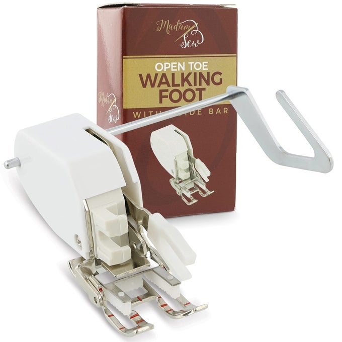 OPEN TOE WALKING FOOT FOR QUILTING AND SEWING THROUGH MULTIPLE LAYERS MATCH PRINTS WALKING FOOT SEWING MACHINE FOR LOWSHANK SEWING MACHINES BROTHER SINGER JANOME BABYLOCK MORE