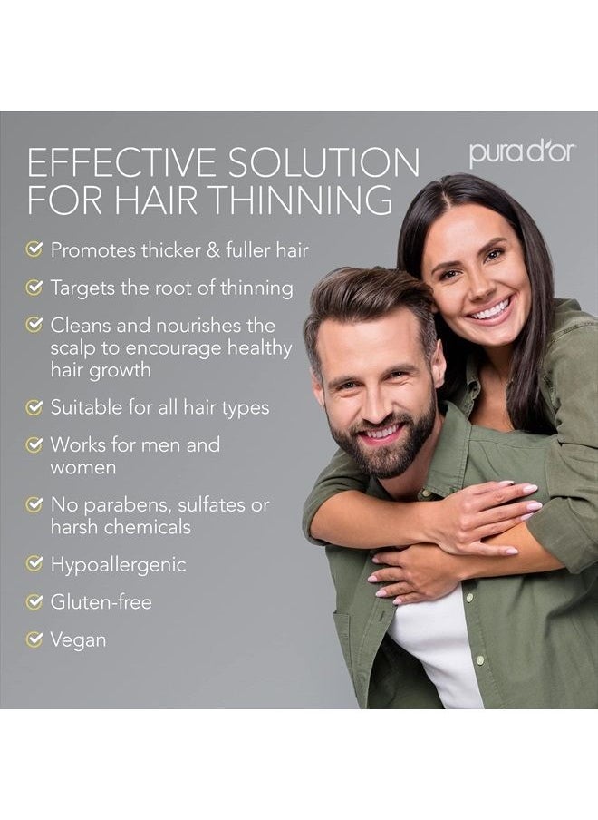 Pura d'or - Anti-Thinning Advanced Therapy Biotin Shampoo & Conditioner Hair Care Set, Clinically Proven, DHT Blocker Hair Thickening Products For Women & Men, Natural Daily Routine Shampoo, 16oz x 2 - Image 1