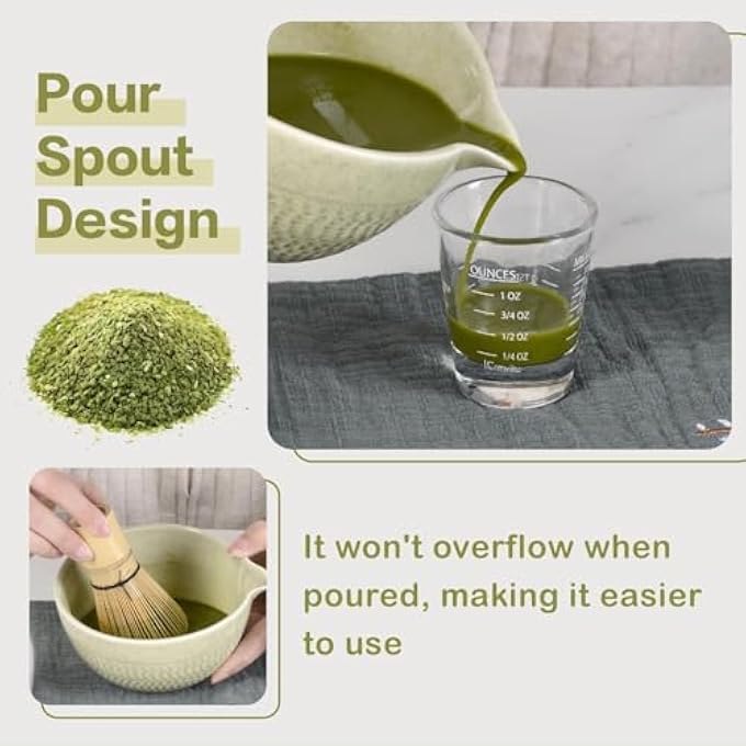 Unity Matcha Bowl With Spout 500 Ml18 Oz Ceramic Matcha Mixing Bowl Japanese Ceremonial Matcha Chawan For Matcha PowderTea  White Bowl - Image 4