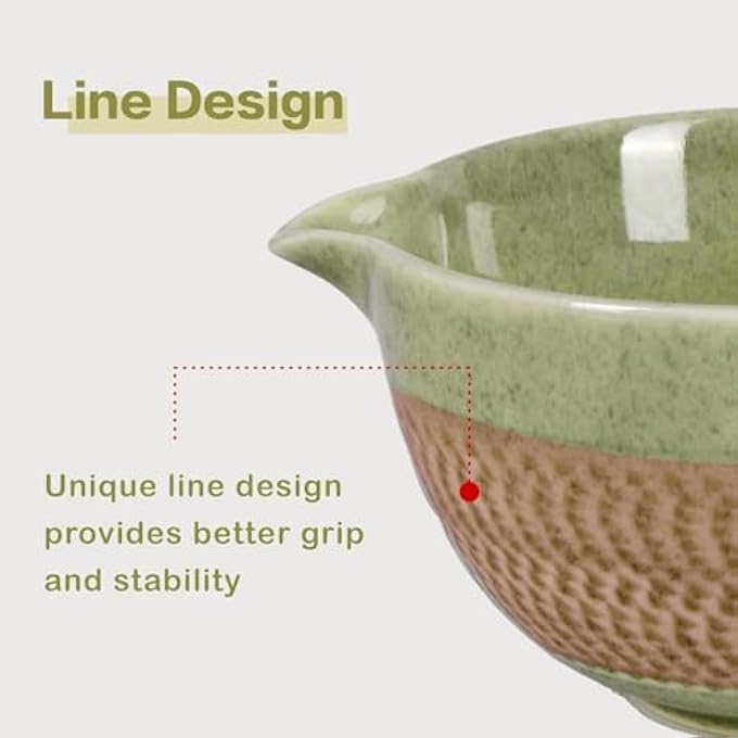 Unity Matcha Bowl With Spout 500 Ml18 Oz Ceramic Matcha Mixing Bowl Japanese Ceremonial Matcha Chawan For Matcha PowderTea  White Bowl - Image 3