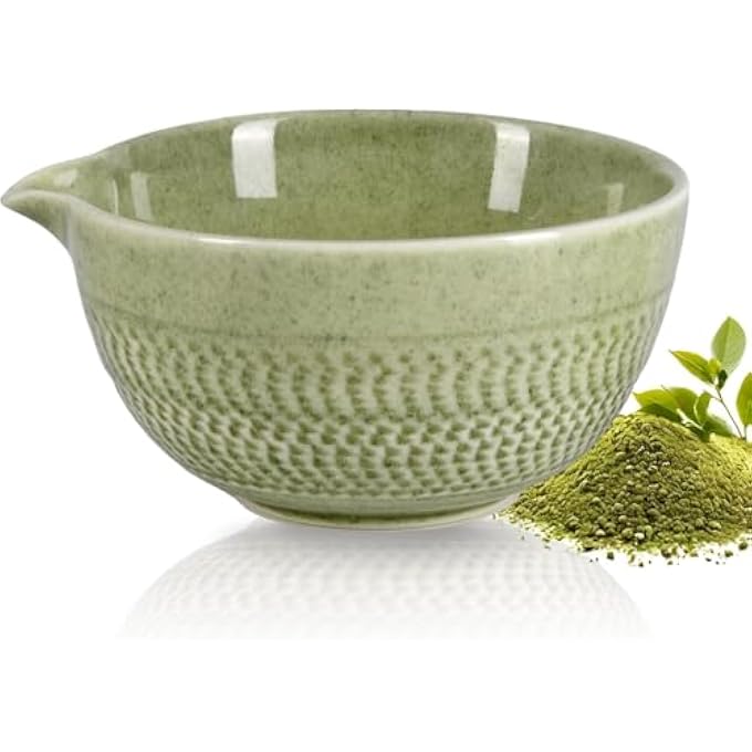 Unity Matcha Bowl With Spout 500 Ml18 Oz Ceramic Matcha Mixing Bowl Japanese Ceremonial Matcha Chawan For Matcha PowderTea  White Bowl - Image 2